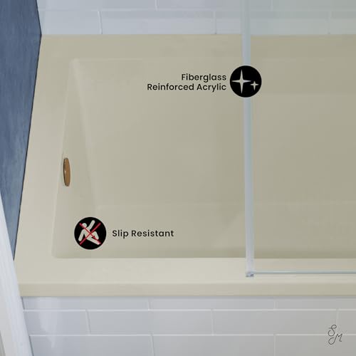 Image of Swiss Madison Voltaire 48 inch x 32 inch Left-Hand Drain Alcove Bathtub in Bisque