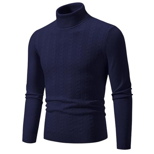 Men Fall Winter Knitted Pullovers Casual Warm Knit Turtleneck Pullover Sweaters3