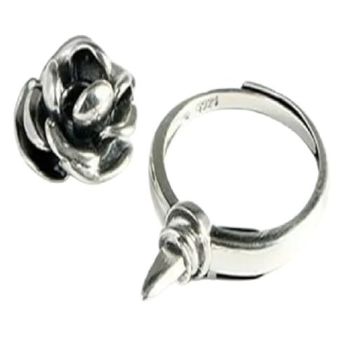 Women's Ring Dark Rose Wolf Weapon Bayonet Concealed Interphalangeal Thon Blade Invisible Adjustable Ring