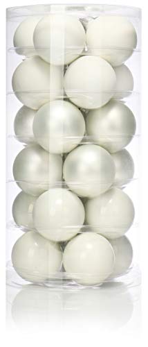 com-four® 24x Weihnachtskugeln, Christbaumkugeln aus echtem Glas für...