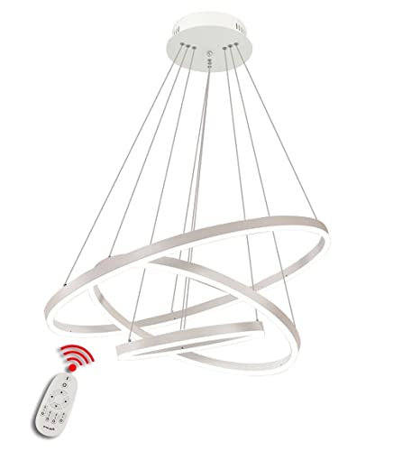 BEHWU LED Pendelleuchte, Esstisch Hängelampe Dimmbar/3000-6000k Dreifarbiger Farbwechsel mit Fernsteuerung, Schlafzimmer Leuchter Moderne Kronleuchter Lampe Höhenverstellbar Esszimmerlampe Wohnzimmerl Cover