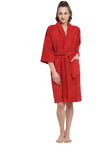 Image of CREEVA Luxury 100% Cotton Bathrobe for Men & Women | Super Soft Velour | Shawl Collar | Highly Absorbent | Ideal for Spa, Shower, Gym, Travel & Gifting