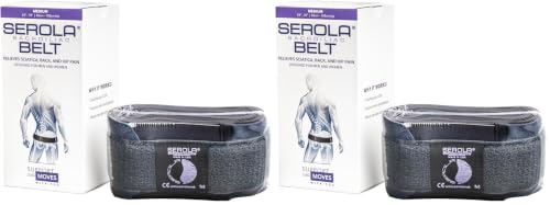 Image of Serola Sacroiliac Belt for SI Joint Dysfunction - (Medium fits 34 inch to 40 inch) Lower Back, Pelvic & Hip brace for Women & Men | Non-Slip, Adjustable & Breathable Brace (Pack of 2)