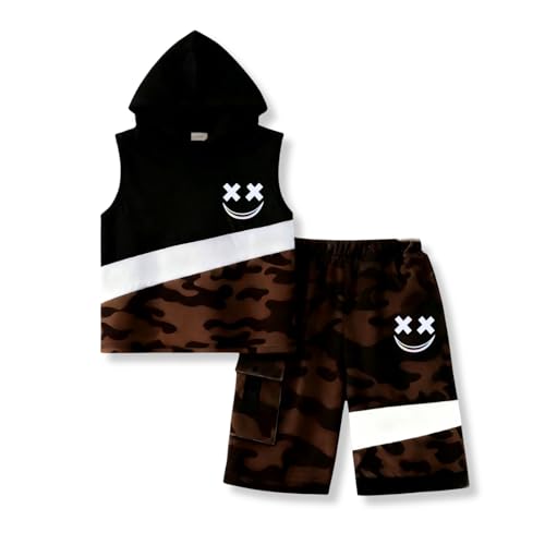Image of Boys Clothes 2 Piece Size 6-13Y Short Sleeve T-Shirt & Shorts Set Casual Kids Boys Spring Summer Outfits