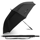 Fulynmen 72 Inch Large Umbrellas For Rain Heavy Duty Huge Golf Umbrella Windproof Double Canopy Vented Black