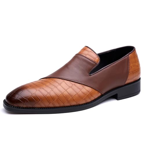Men's Business Casual Uniform Shoes Classic Formal Oxford Leather Suit Wedding Groom Party Leather Shoes Lightweight Non-Slip, Yellow