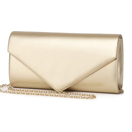 Image of DETARA Women Evening Bag Vegan Leather Clutch Purse Shoulder Crossbody Envelope Bag for Party Wedding Prom Bridal