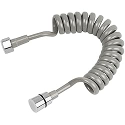 Manguera Fregadero Manguera de Ducha Telescópica - DEANKEJI 1.5 Metros Manguera de Resorte de Baño, Acero Inoxidable Interfaz Manguera Espiral - Manguera Larga para Rociador, Inodoro, Bidé, Fregadero, Grifo