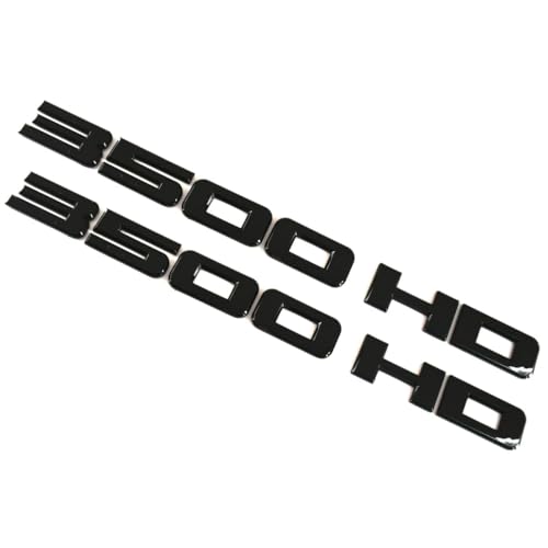 Image of 2pack OEM 3500HD Letter Nameplate Emblem 3500 HD Badge Replacement for Silverado Sierra Glossy (2019-2035 Black)