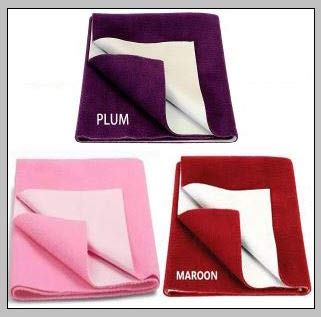 Moonlife Soft & Waterproof Baby Dry Sheet/Bed Protector,Combo-Pack of 3 - Plum,Maroon & Pink, Small Size(19.5"X27" Inches)