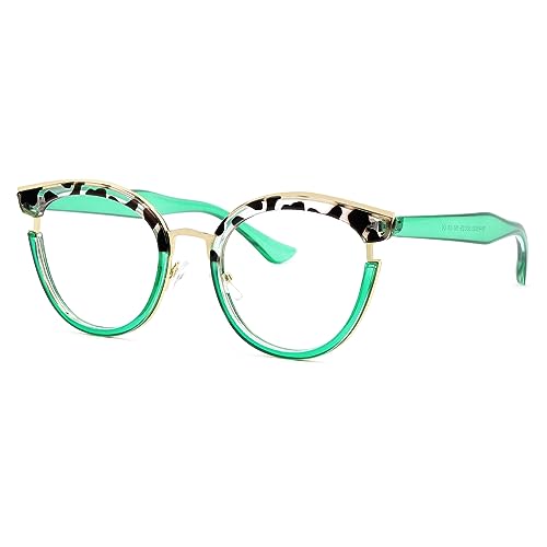 Image of Zeelool Classic Cat Eye Glasses Frame with Non-prescription Clear Lens for Women ZJGT414068