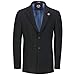 Price comparison product image Xposed Mens Classic Black Grey Overcoat Wool Blend Winter Warm Tailored Fit Jacket Coat[Berry-Black,46,Black]