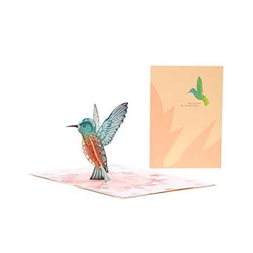5PCS 3D gör en önskan popup-kolibri fågel hälsningskort, tänkande på dig kort för födelsedagsfars dag mors dag Bröllop kuvert Grattis kort