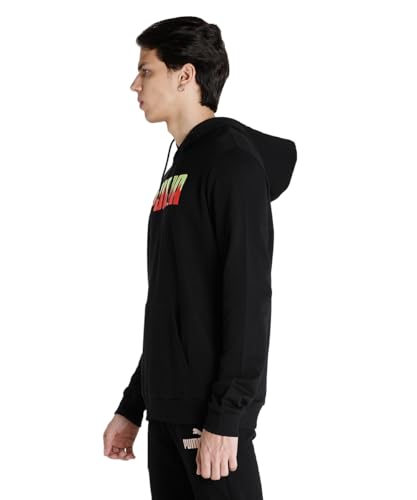 Image of Puma Men's Cotton Hooded Neck Regular Sweatshirt (670293 Black S), Small