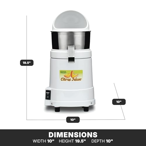 Waring Commercial JC4000 Heavy Duty Citrus Juicer with Dome, 120V, 5-15 Phase Plug, 10 x 10 x 19.5 inches, White