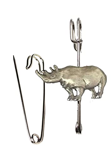 In confezione regalo Rhinoceros R45 kilt pin sciarpa o spilla spilla pin in peltro emblema 7,5 cm fatto a mano a Sheffield