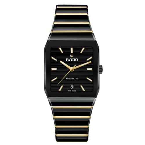 Rado - Anatom Automatic - Men - Swiss Watch - Metallised Sapphire Crystal - Polished Black High-Tech Ceramic Links and Polished Yellow Gold Coloured PVD Coated Stainless Steel Middle Links – 72 hours of Power Reserve - Sapphire Crystal Caseback, 21-jewels R766 Calibre - Automatic – 32.5 mm
