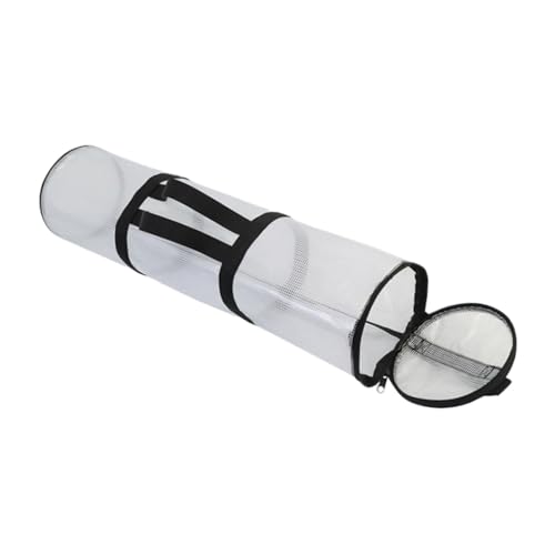 GARENDE PVC クリアバッグ ギフトラップオーガナイザー ハンドル付き ギフトラップ収納バッグ ラッピングペーパー収納容器 新年用, 白, 60x15cm