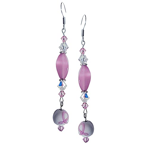 Breast Cancer Earrings Breast Cancer Awareness Gift Earrings Pink Ribbon Breast