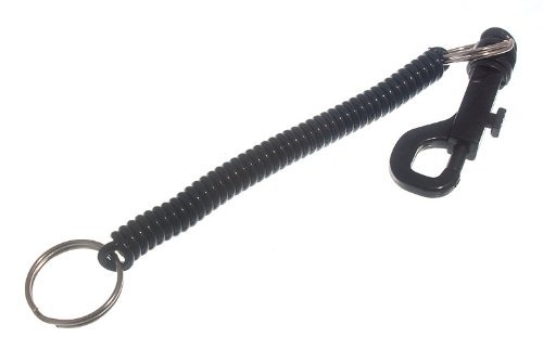Porte-clés spirale extensible noir lot de 20 avec extension rétractable