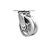 V Groove Semi Steel Cast Iron Swivel Top Plate Caster w/Maintenance Free Bearings & 5" x 2" Silver Wheel - 1100 lbs Capacity/Caster - Service Caster Brand