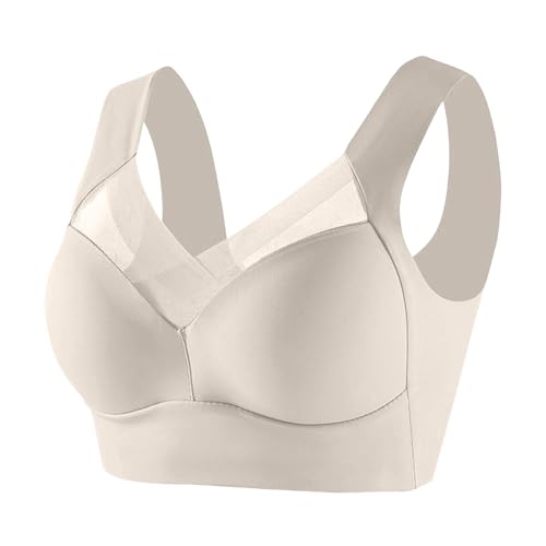Zen Chic Bras for Older Women Seniors Wireless Push-Up Seamless Breathable Anti-Sagging Full Coverage Comfort Zenchic Bralettes Elderly Womens Mom Grandma Lift Up Soft Lounge Underwear White L
