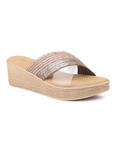 Inc.5 Women Brown Embellished Textured Wedges (B0C6FCCNWM) Amazon Price History, Amazon Price Tracker