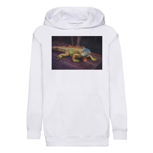 Sweat à capuche enfant iguane vert haut de gamme finition premium durable