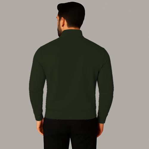 Image of Mack Jonney Men's Fleece Half-Zip High Neck Sweatshirt | Warm & Stylish Winter Wear -M4380