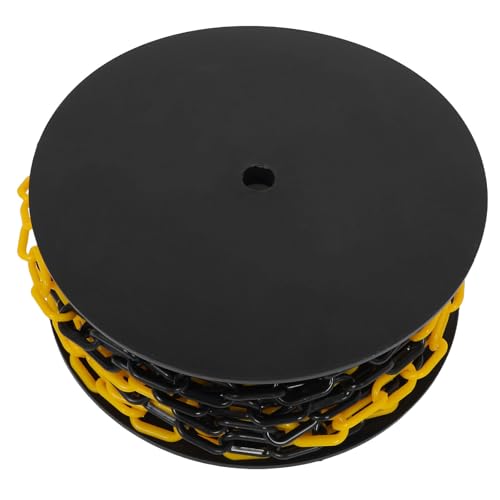 ANDRESLAD Cadena de Seguridad de Plástico Amarillo y Negro de Resistente al Envejecimiento y Impactos Barrera para Control de Multitudes y Demarcación Aparcamientos Construcción y Eventos