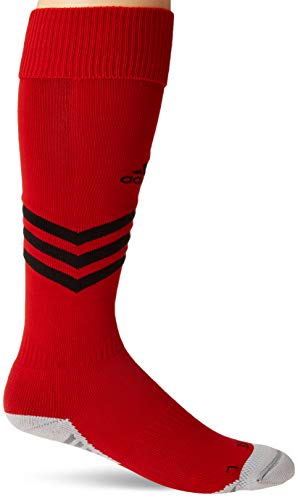 adidas Mundial Zone Cushion Soccer Socks for Boys, Girls, Men and Women (1-Pair), Power Red/Black/Light Onix Grey, Large3