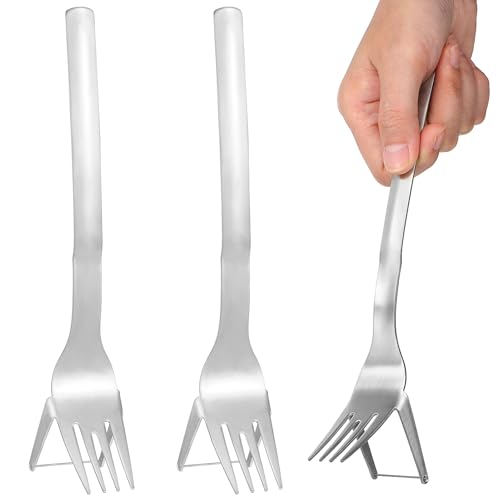 PRETYZOOM 2pezzi Anguria Affettatrice Forchette in Acciaio Inox Utensile per Tagliare e Mangiare Frutta Fette e Cubetti