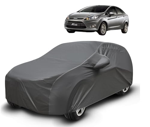Image of Auto Hub Waterproof Car Cover Compatible with Fiesta Car Cover with Mirror Pockets and Soft Cotton Lining, Fiesta Cover Waterproof, Grey