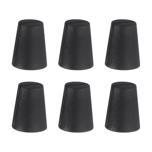 uxcell 6 Pcs Silicone Rubber Tapered Plug, 11mm to 16mm High-Temperature Solid Rubber Stoppers Silicone Plugs for Hole Plugs, Spraying, Coating, Painting Protection, Black, 20mm