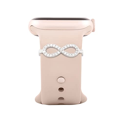 MINUTIAE Inifity Shape Pendant Decorative Ring Loops Jewellery Accessories Compatible with Smart Watch Silicone Band Strap – Skin Friendly Brass Alloy | Ideal Gift for Her/Women/Girls
