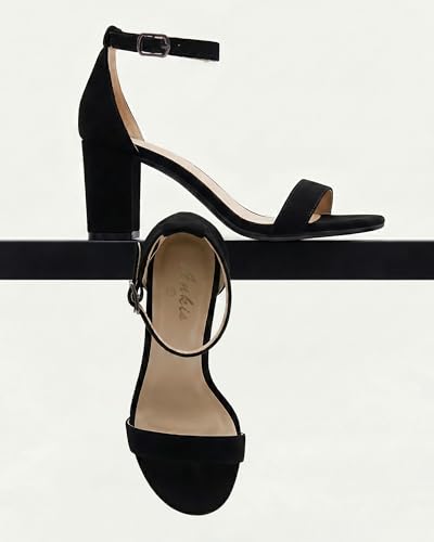 Image of Ankis Heels for Women Open Toe Ankle Strap Chunky Heel Sandals 2.75 Inch