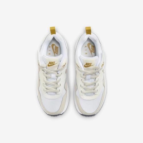 Nike Air Max 1 EasyOn Little Kids' Shoes (DZ3308-103, White/Bronzine/Midnight Navy/Light Orewood Brown) Size 94