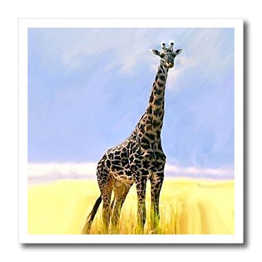 Transfert thermique girafe multicolore 3dRose ht_309_3, écusson thermocollant grand format résistant