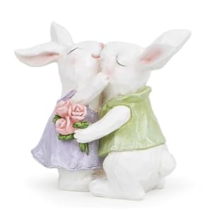 Hodao Easter Bunny Couple Decorations Spring Rabbit Figurines Valentine Day Tabletop Decor for Party Home Holiday Cute Rabbit Easter Day Couple Gifts in White Hodao Easter Bunny Couple Decorations Spring Rabbit Figurines Valentine Day Tabletop Decor for Party Home Holiday Cute Rabbit Easter Day Couple Gifts in White