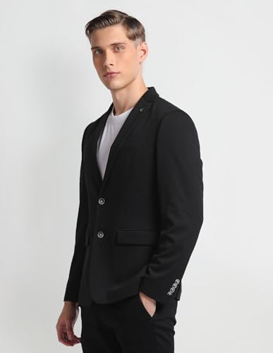 Image of Arrow Textured Slim Fit Blazer for Men - Button Closure Formal & Casual Wear Mens Blazer