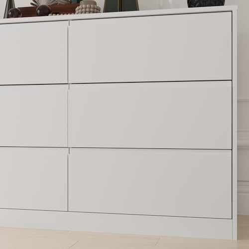 Image of Bobve 70.9 inch Dresser for Bedroom with 9 Drawers, Large Modern Chest of Drawers with Deep Drawers, Wide Double Dresser Handle Free, Storage Organizer for Bedroom, Living Room, Hallway (White)