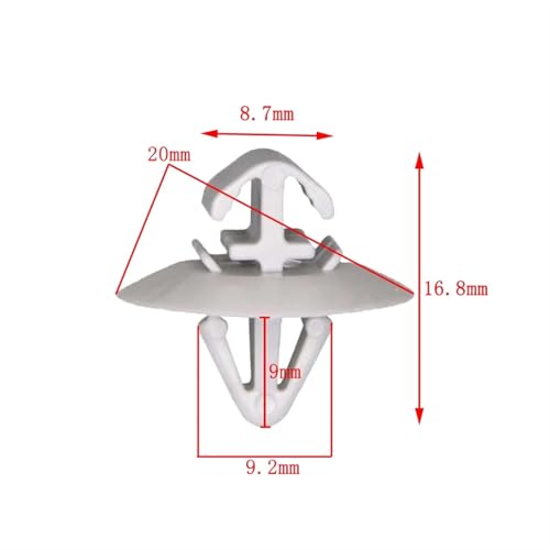 Car Clips Side Moulding Door Lower Trim Clips Plastic Fasteners for Nissan for Primastar 2001-2014(50X)(50X)