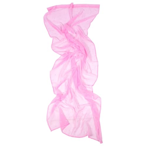 RORPOIR Cortinas Transparentes de Poliéster con Estrellas Plateadas 100 X 270 Cm Gasa Rosa para Decoración de Dormitorio de Niñas