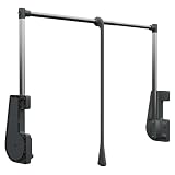Decoranddecor Adjustable Pull Down Wardrobe Rail Anthracite