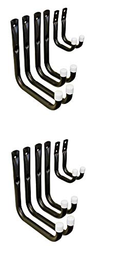 Shepherd Hardware 8088E Heavy Duty Steel Storage/Assorted Utility, 6 Pack Garage Hooks, (25lb) -6, Black (?w? ???k)