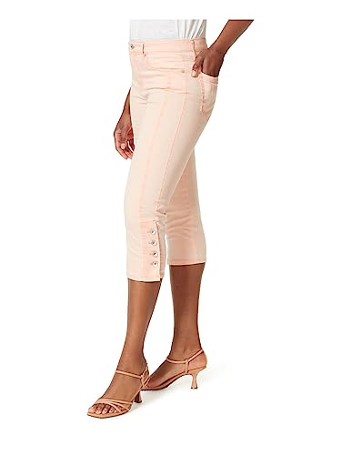 Anne Klein Jeans Womens Coral Zippered Pocketed Capri Button Cuffs High Waist Jeans 103