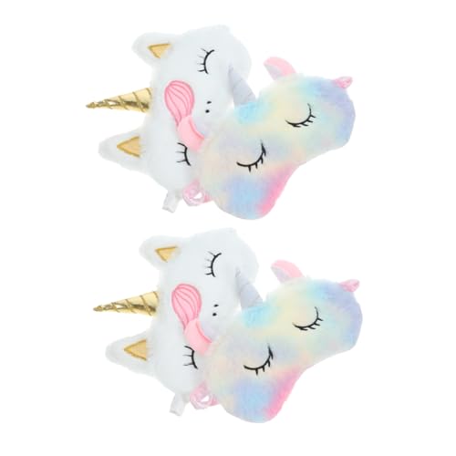 SAFIGLE 4個 可愛いユニコーン立体デザイン睡眠アイマスク 軽量で快適な装着感 目元をしっかり遮光 から大人まで旅行や昼寝に