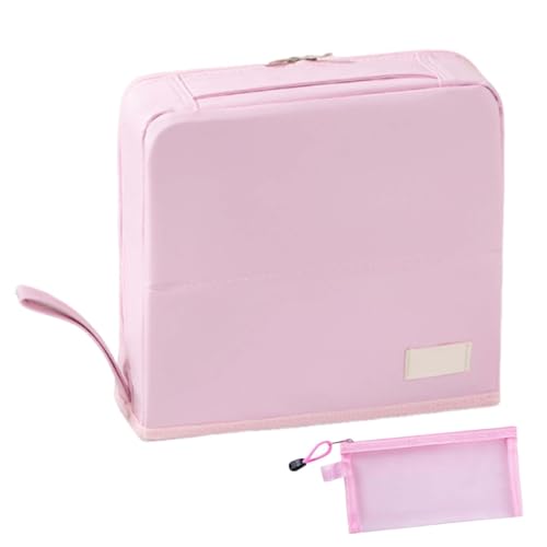 Glownest Cosmetic Bag, Glow Nest Cosmetic Bag, Standing Makeup Bag Portable, Large Capacity, Stand Up Make Up Bag, Vertical Makeup Organizer Bags, Dry & Wet Separation (Pink - B)