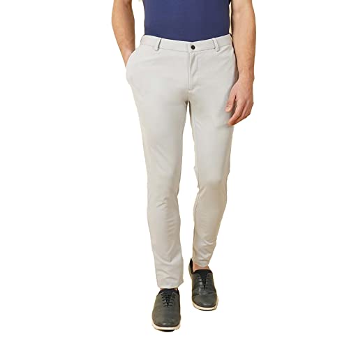Image of Siea Casual Solid Khakis in Brown