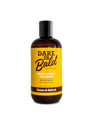 Image of Dare 2B Bald High Time Head & Scalp Cleanser | Bald Head Care | Scalp Shampoo & Moisturizing Exfoliator | Tea Tree Oil & Mint Green Tea Formula | 8 fl oz